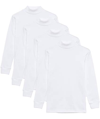 Camiseta termica Interior niño Cuello Medio Alto Semi Cisne niño Manga Larga Colores Lisos (Pack Blanco, 6 años)