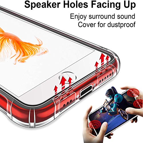 CANSHN Funda para iPhone SE 2020/8/7,Carcasa Protectora Antigolpes Transparente con Parachoques de TPU Suave [Slim Delgada] Anti-Choques Compatible para iPhone SE 2ª /8/7 4.7” - Transparente