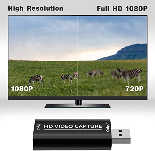 Capturadora de vídeo HDMI, 1080P HD a USB 2.0 Video Grabador Dispositivo Video Live Grabación,Computadora para Juegos, enseñanza, videoconferencia (Para la grabadora de tv del portal de facebook)