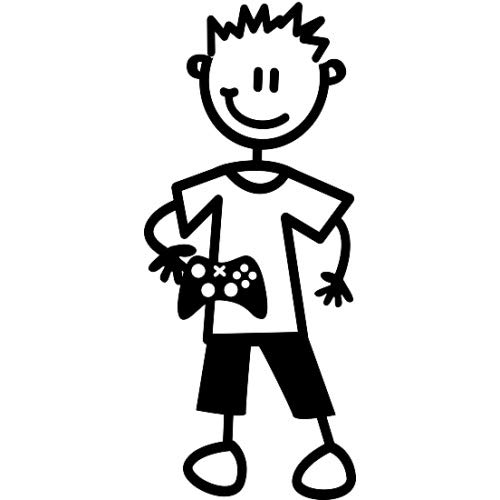 Car Stickers ~ Sticker ~ 'My Family' ~ BOY ~ WITH XBOX CONTROLLER (B2)