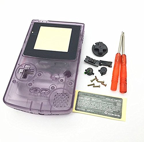 Carcasa completa de repuesto para Nintendo Gameboy color GBC – morado transparente