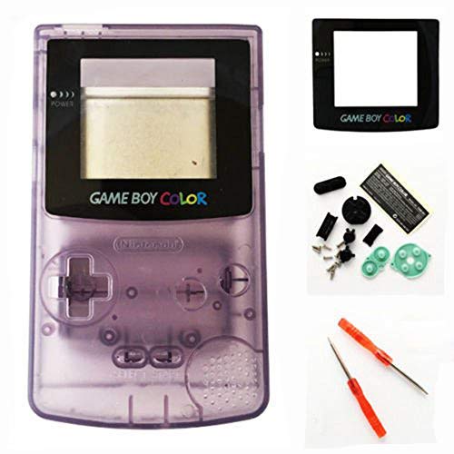 Carcasa completa de repuesto para Nintendo Gameboy color GBC – morado transparente