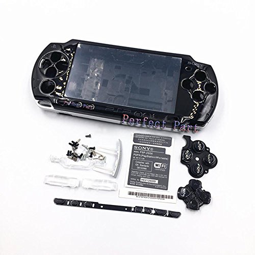 Carcasa completa de repuesto para Sony PSP 2000 con juego de botones, color negro