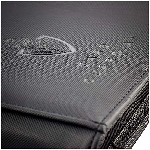 Card Guardian – Superior Carpeta Negra de 9 Bolsillos Laterales 360 con Cremallera para Magic: The Gathering YuGiOh! Star Wars X-Wing Wow TCG