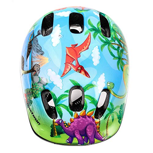 Casco Bicicleta Bebe Helmet Bici Ciclismo para Niño - Cascos para Infantil Bici Helmet para Patinete Ciclismo Montaña BMX Carretera Skate Patines monopatines MV6-2 (S(48-52cm), Dinosaur)
