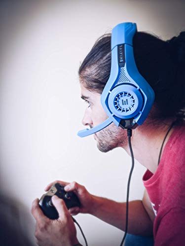 Cascos Gamer compatibles con PS5, PS4, Xbox, Nintendo Switch, PC y Mac [Azul] | Headset Gaming: Auriculares ergonómicos con Sonido estéreo y micrófono | Cable 1,5m con Entrada Universal de 3.5mm