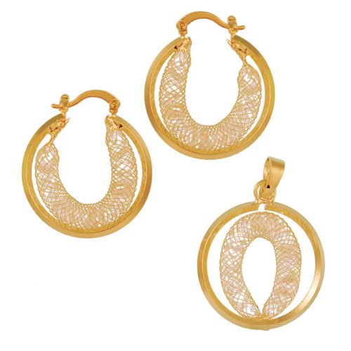CHIC de Net Brass joyas Juego de pendientes colgante mujer sin níquel cristal piedras