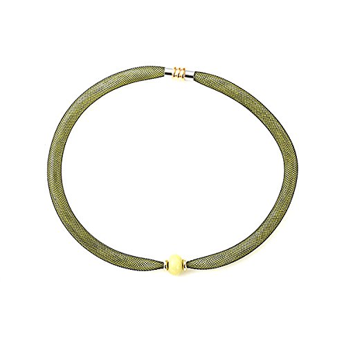 Chic-net juego pulsera de cadena nylon manguera cierre magnético forrado de piedra perla sin níquel Multicolour neón