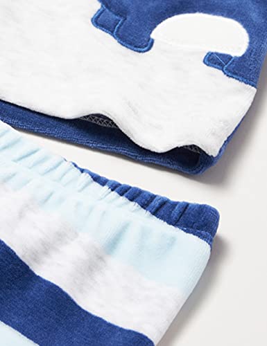 Chicco Completino Maglietta e Pantaloni in ciniglia Juego de Pijama, BLU E Azzurro, 56 cm para Bebés