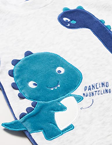 Chicco Completino Maglietta e Pantaloni in ciniglia Juego de Pijama, BLU E Azzurro, 56 cm para Bebés