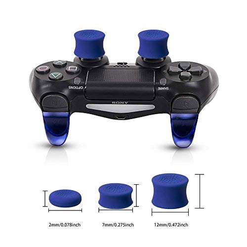 CHIN FAI L2 R2 de Repuesto Botones Trigger Grips Extender, 3 Pares Antideslizante joysticks Thumb Stick Caps Funda para Playstation 4 PS4 Controlador 030 JDM (Azul)