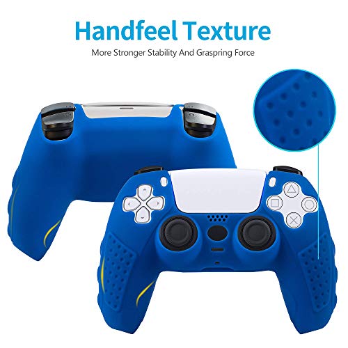 CHIN FAI para Sony PS5 Dualsense Controller Skin Case, Funda Protectora de Silicona Antideslizante para Sony Playstation 5 PS5 Controller Gamepad Accesorios de Juego con 6 agarres para el Pulgar