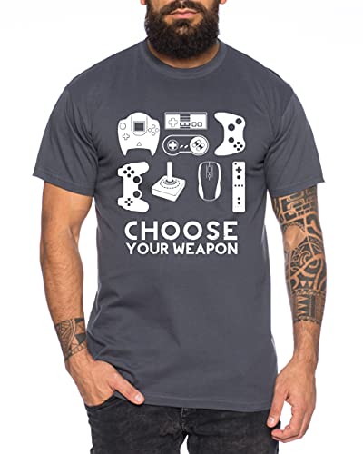 Choose Your Waepon Camiseta de Hombre Gamer Play Sport Station Controller PS Game, Farbe2:Marengo;Größe2:XXL