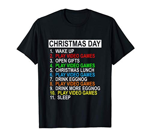 Christmas Day Video Games T-shirt Funny Gamer Tee Gift Camiseta