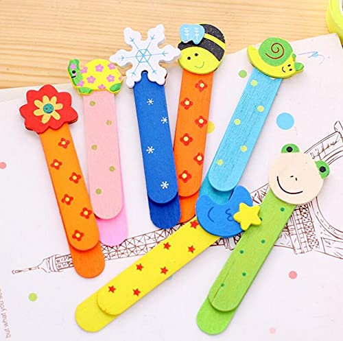 CHSYOO 20 piezas Animales Bookmark Dibujos animados Regalos madera para niños Cumpleaños Fiesta Navidad