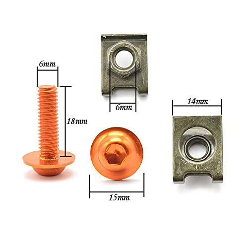 Clips de tornillos, 10pcs 6mm Cuerpo de motocicleta Pernos de carenado Tornillos Spire Speed Sujetador Clips Tornillo Nueces de resorte Nueces compatibles con CBR 600 F2, F3, F4, F 4i CBR900RR