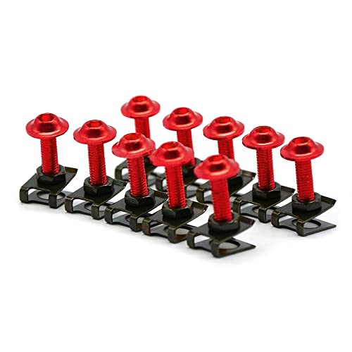 Clips de tornillos, 10pcs 6mm Cuerpo de motocicleta Pernos de carenado Tornillos Spire Speed Sujetador Clips Tornillo Nueces de resorte Nueces compatibles con CBR 600 F2, F3, F4, F 4i CBR900RR