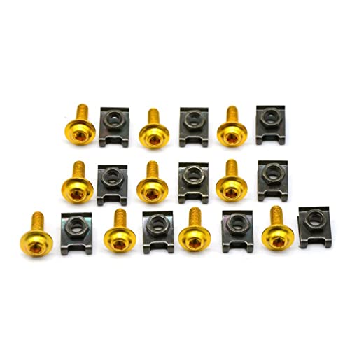 Clips de tornillos, 10pcs 6mm Cuerpo de motocicleta Pernos de carenado Tornillos Spire Speed Sujetador Clips Tornillo Nueces de resorte Nueces compatibles con CBR 600 F2, F3, F4, F 4i CBR900RR