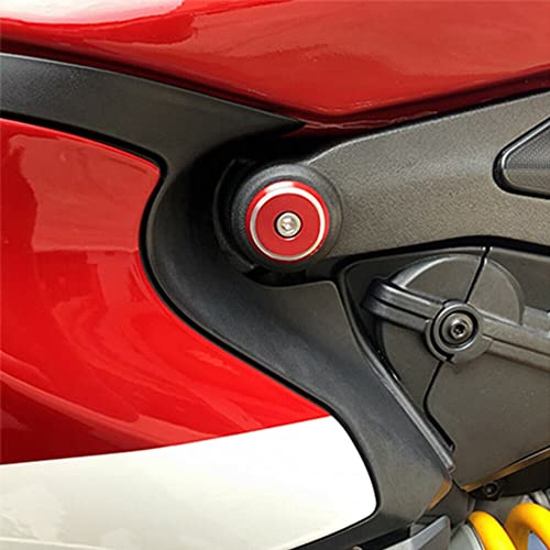 Clips de tornillos, Motocicleta Cnc Tapa del tapa del orificio del marco de la decoración PROTECTOR PROTECTOR COMPATIBLE CON DU-CATI Superbike 1199 899 955 955 Panigale R / s v2 v4 ( Color : Red )