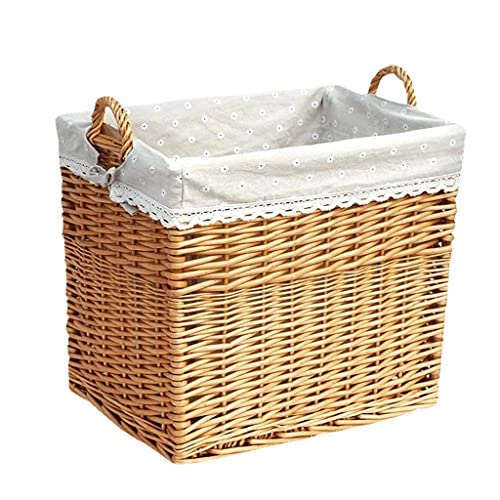 Collapsible Rectangular Fabric Storage Bin Decorative Wardrobe Shelf Basket Organizer with Rope Handles for Clothes Storage Toy Organizer (Color : A) (Color : A)
