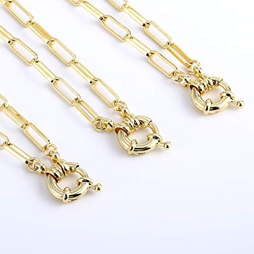 Collares para mujer, galvanizado ovalado, colgante con clip de papel, gargantilla y cadena de regalo, 35 cm