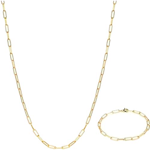 Collares para mujer, simple clip dorado de papel, collar con cadena y gargantilla, accesorio de joyería – dorado 35 cm