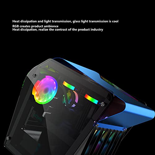 Computadora de Escritorio para Juegos, Diseño Transparente, Iluminación RGB, Chasis de Escritorio, Juegos, Alta Compatibilidad Interna para el Hogar Y la Oficina
