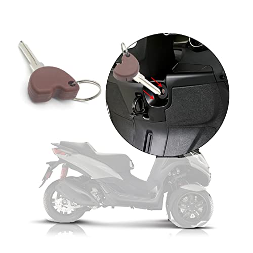 Cong Lin Store Key en Blanco Motocicleta marrón Clave en Blanco sin Cortar + Transponder Chip Reemplazo de Ajuste for Piaggio Vespa Scooters Copia de Seguridad Key Motorbikes Claves