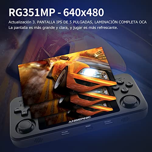 Consola de videojuegos RG351P Pantalla IPS de 3,5 pulgadas Reproductor de juegos portátil retro de bolsillo portátil para PS1 / N64 / PSP / DC / GB con más de 2500 juegos