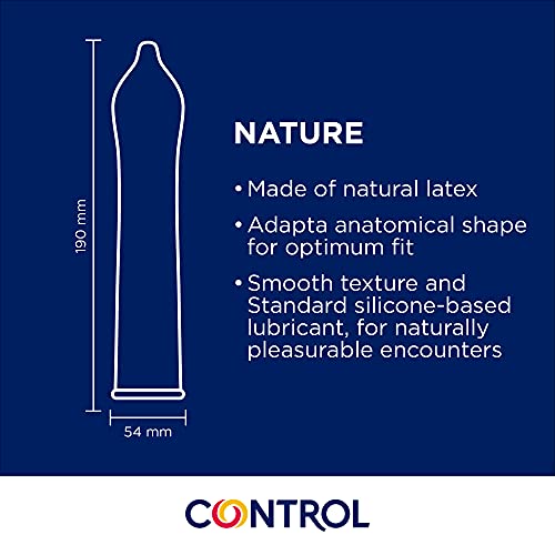 Control Nature - Caja de Condones gama natural, lubricados, ajuste perfecto, sexo seguro, 24 unidades (pack ahorro)