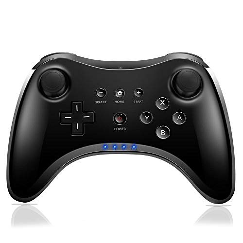 Controlador de juegos para Wii U Pro, PowerLead Wireless Controller Gamepad Work para Nintendo Wii U Controlador recargable Joystick Dual Analog Game (Versión de actualización)