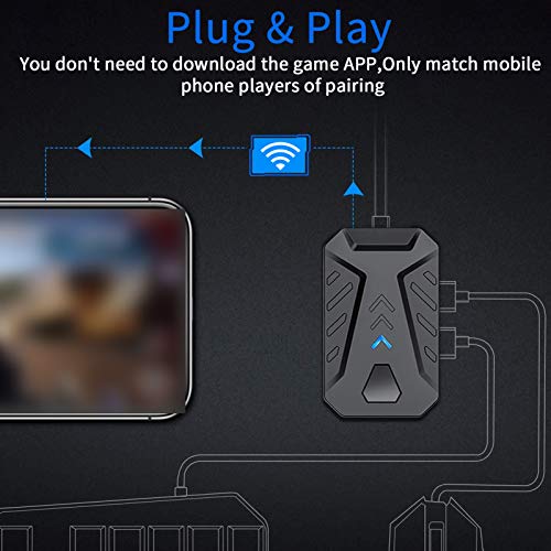 Conversor de Teclado de ratón para Juegos móviles,Adaptador de Teclado y ratón Convertidor con Bluetooth, convertidor de Controlador de Gamepad móvil, Adaptador de Juegos USB 2.0(Negro)
