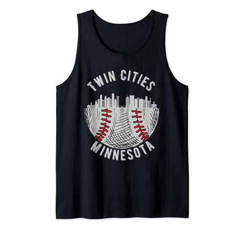 Cool Twin Cities Minnesota MN Baseball Skyline San Paul-MPLS Camiseta sin Mangas