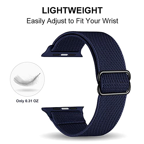 Correa Nylon Loop Compatible con Apple Watch Band 38mm 40mm 42mm 44mm 41mm 45mm, Pulsera elástica Ajustable para Hombres y Mujeres, Correa Trenzada elástica para iWatch SE Series 7/6/5/4/3/2/1