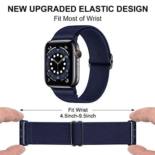 Correa Nylon Loop Compatible con Apple Watch Band 38mm 40mm 42mm 44mm 41mm 45mm, Pulsera elástica Ajustable para Hombres y Mujeres, Correa Trenzada elástica para iWatch SE Series 7/6/5/4/3/2/1