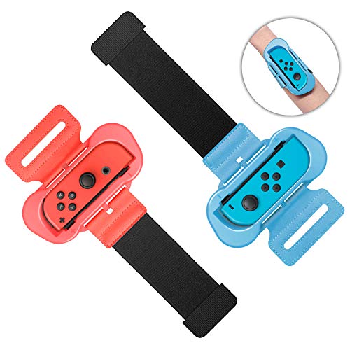 Correas de muñeca para Just Dance de 2020 y 2019 y Zumba Burn It Up, para mando de la consola Nintendo Switch, correa elástica ajustable para mando Joy Con, dos tamaños, para adultos y niños