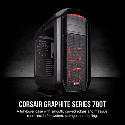 Corsair Graphite 780T Full-Tower ATX - Caja de PC, ventana lateral con dos AF140 rojo LED ventilador, Negro