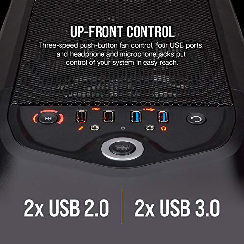 Corsair Graphite 780T Full-Tower ATX - Caja de PC, ventana lateral con dos AF140 rojo LED ventilador, Negro