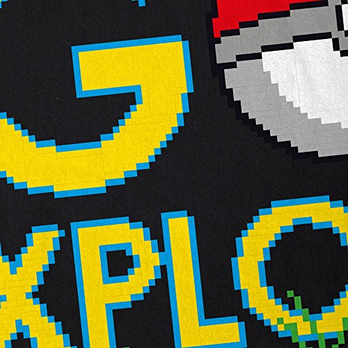 CottonCloud GO Explore Camiseta para Hombre T-Shirt Monstruos Videojuego, Talla:XL, Color:Negro