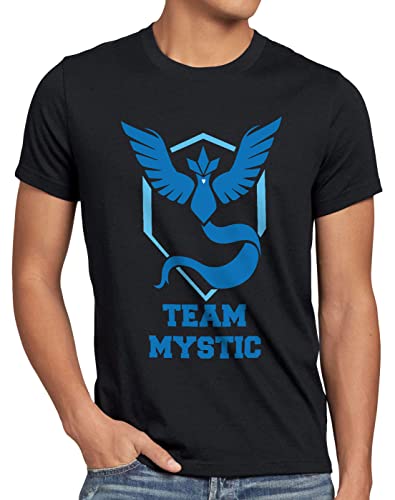 CottonCloud Team Azul Mystic Camiseta para Hombre T-Shirt Articuno, Talla:3XL, Color:Negro