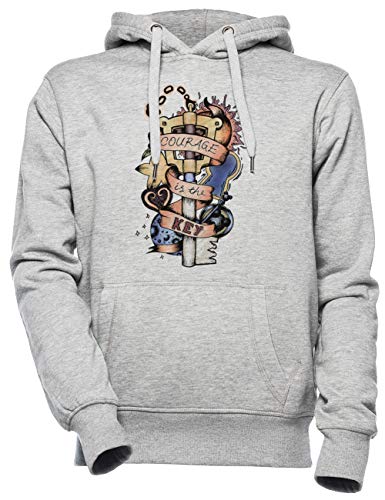Courage Is The Key Unisexo Hombre Mujer Sudadera con Capucha Gris Unisex Men's Women's Hoodie