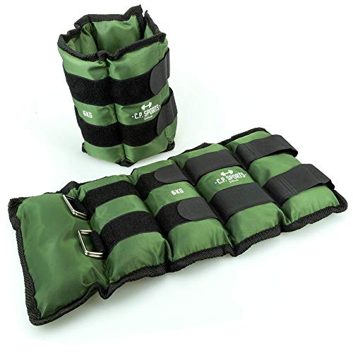 C.P. Sports Puños de Peso, Pesa pies y muñeca, Fitness, Yoga, Artes Marciales, aeróbicos, Gimnasia 2X 0,5kg – 2X 1kg - 2X 1,5kg - 2X 2kg - 2X 2,5kg - 2X 3kg-2x 4kg-2x 5kg-2x 6kg (6,0)