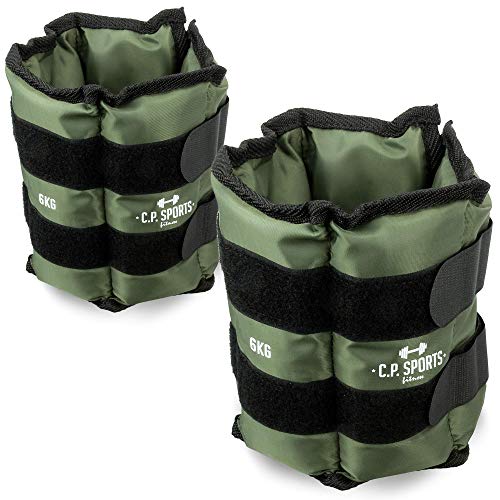 C.P. Sports Puños de Peso, Pesa pies y muñeca, Fitness, Yoga, Artes Marciales, aeróbicos, Gimnasia 2X 0,5kg – 2X 1kg - 2X 1,5kg - 2X 2kg - 2X 2,5kg - 2X 3kg-2x 4kg-2x 5kg-2x 6kg (6,0)