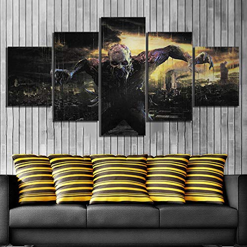 Cuadro En Lienzo Decoracion 5 Piezas Hd Imagen Impresiones En Lienzo Pintura Del Juego Zombies Dying Light Lienzo Grandes Xxl Murales Pared 5 Paneles De Pinturas De Obras De Arte Moderno