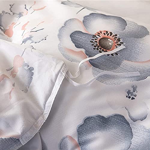 Cubierta De La Cubierta Del Edredón Boho Cubierta De Edredón Floral, Conjunto De Ropa De Cama Antiarrugas Suave Zpper Cierre, Jardín De Estilo Rural Cubierta (Size:King 264x229cm(104x90inch),Color:mi)