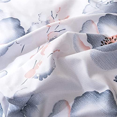 Cubierta De La Cubierta Del Edredón Boho Cubierta De Edredón Floral, Conjunto De Ropa De Cama Antiarrugas Suave Zpper Cierre, Jardín De Estilo Rural Cubierta (Size:King 264x229cm(104x90inch),Color:mi)