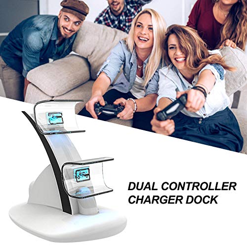Cucheeky Cargador Dual Del Controlador Inalámbrico PS5, Estación De Soporte De Carga Rápida Del Muelle Del Cargador Del Controlador Dual Para PS5
