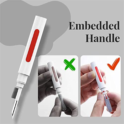 CVFR 5 In 1 Keyboard Cleaning Brush Kit, Keyboard Brush, Bluetooth Earbuds Cleaning Pen,Soft Brush Keyboard Cleaner Brush,Key Puller Computer Cleaning Tools,Puller Remover For Gamer PC (Red)