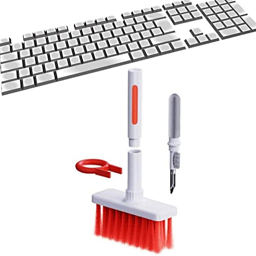 CVFR 5 In 1 Keyboard Cleaning Brush Kit, Keyboard Brush, Bluetooth Earbuds Cleaning Pen,Soft Brush Keyboard Cleaner Brush,Key Puller Computer Cleaning Tools,Puller Remover For Gamer PC (Red)