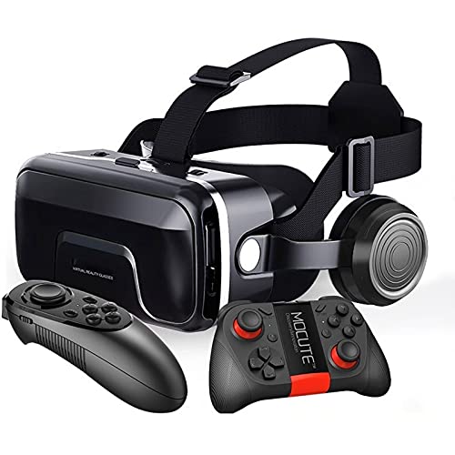 CYLZRCl Auriculares VR Gafas VR Gafas VR Claridad Ajustable Visualización Impactante Películas Panorámicas 360 ° Nivel IMAX Transmitancia Luz del 99,7% Compatible Todos Teléfonos Inteligentes